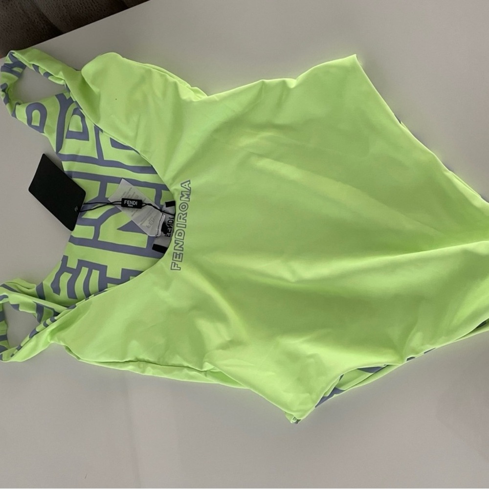Women's Lime Green Fendi swim reversible